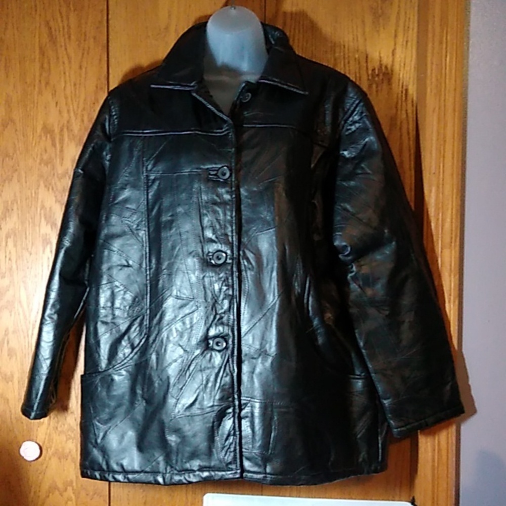 Tudor Court by Haband pieced leather jacket